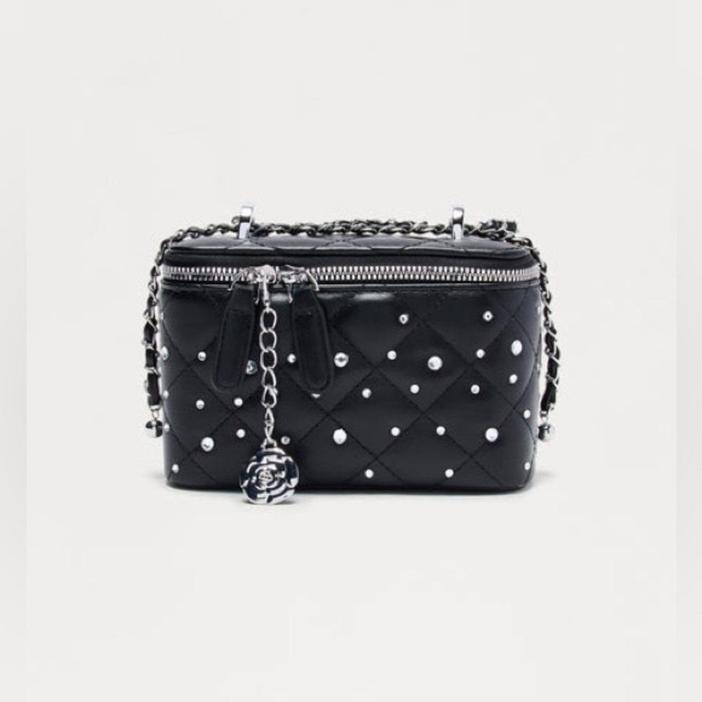 Black Quilted Women's Bag with Chain Strap